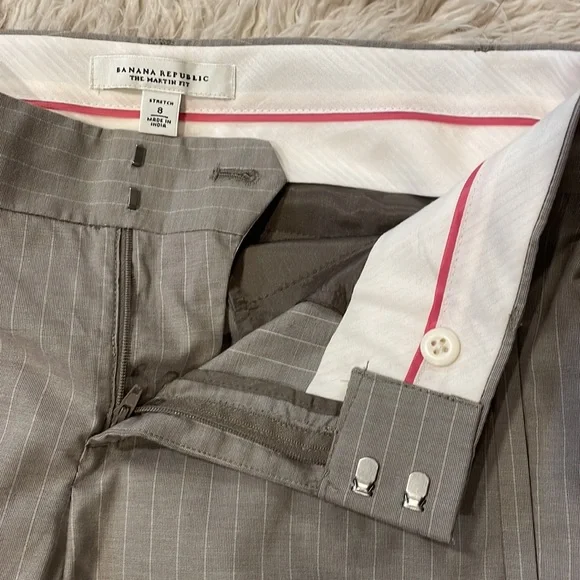 Banana Republic The Martin Fit stretch pin stripe cuffed dress slacks - Picture 3 of 7